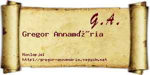 Gregor Annamária névjegykártya